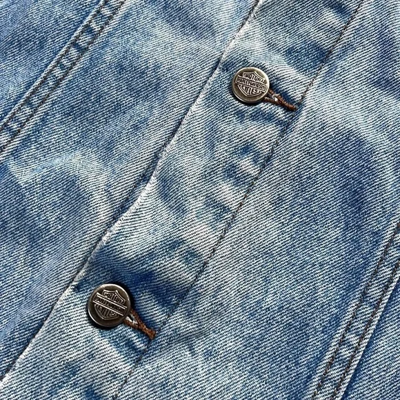 Vintage Harley Davidson Button Down Denim Jean Jacket Embroidered - Picture 5 of 12